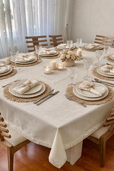 Hayalperest Linen Textured Dertsi̇z m Tablecloth (160*260)