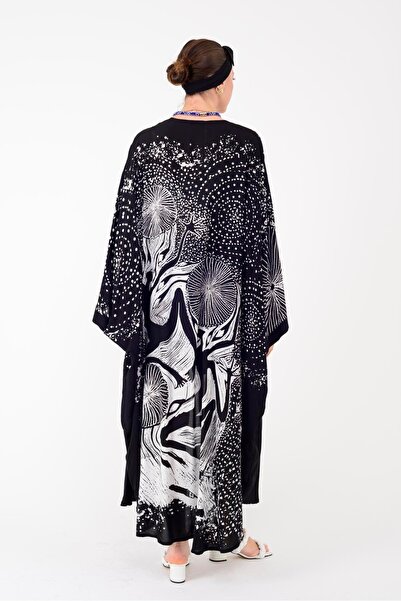 Hazinedan Kimono și caftan cu cu model pene, în stil boem, cu design special,...