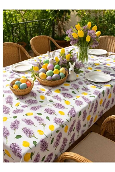 OEM 100% Cotton Tablecloth, Teflon Coated, Waterproof 180×240 cm Lilac