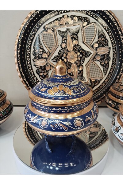 KARACA BAKIR İşlemeli Bakır Şekerlik-El Yapımı Bakır Şekerlik
