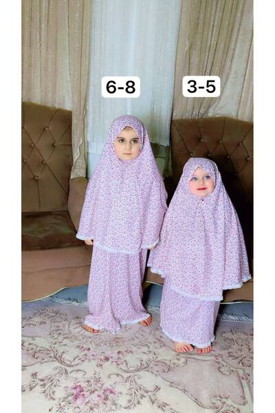 ALDAIYR 2Pcs Children's Prayer Dress Cotton Fabric