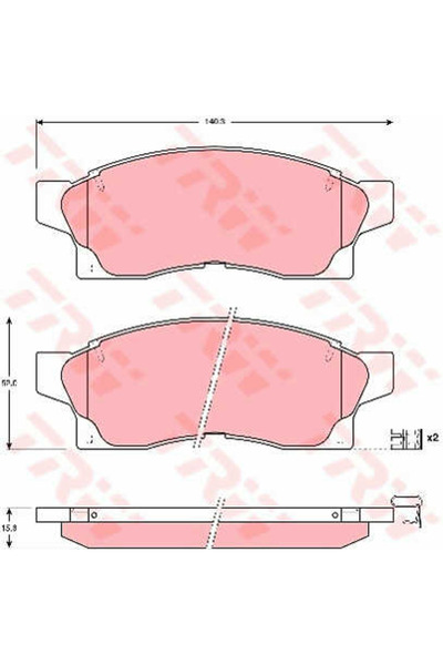 TRW Σετ τακάκια φρένων, δισκόφρενο Gdb877 Toyota Mr2 II