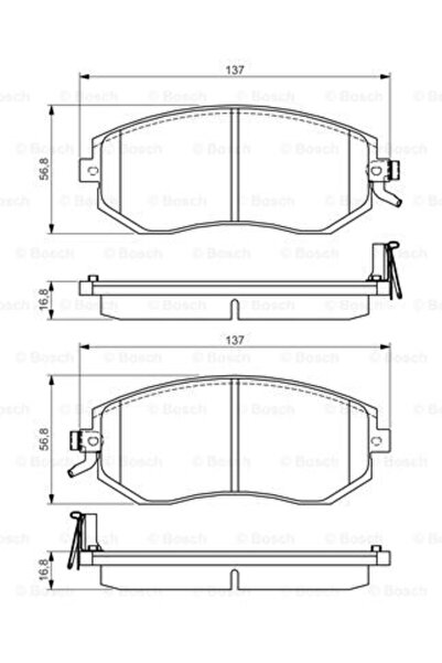Bosch Σετ τακάκια φρένων, δισκόφρενο 0 986 495 125