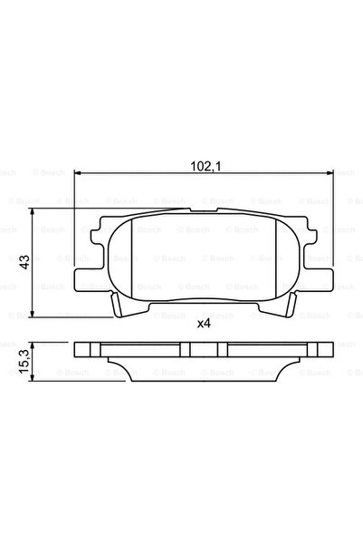 Bosch Σετ τακάκια φρένων, δισκόφρενο 0986494224 Lexus Rx Toyota Harrier/Highl...