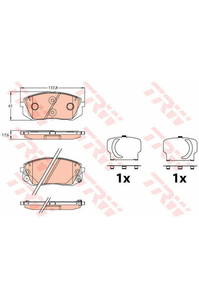 TRW Σετ τακάκια φρένων, δισκόφρενο GDB3642