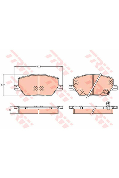 TRW Σετ τακάκια φρένων, δισκόφρενο GDB3629