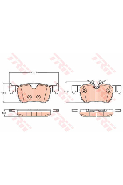 TRW Set plăcuțe de frână, frână pe disc GDB2168
