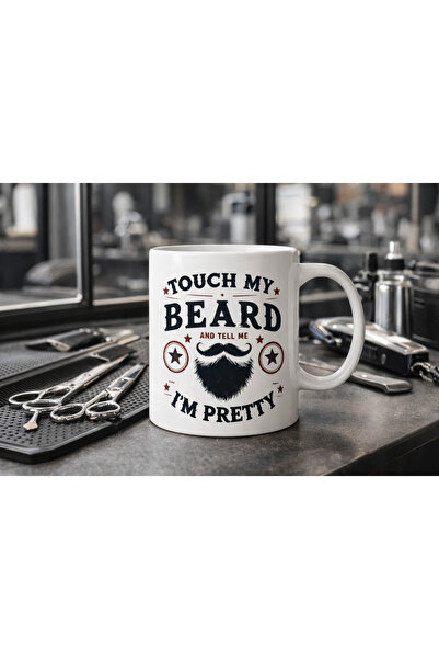CumparaSMART Personalized white mug, Touch My Beard and Tell Me I'm Pretty