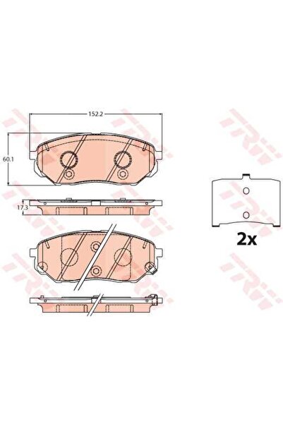 TRW Set de plăcuțe de frână, frână pe disc GDB2195