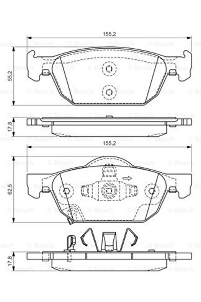 Bosch Σετ τακάκια φρένων, δισκόφρενο 0 986 494 383