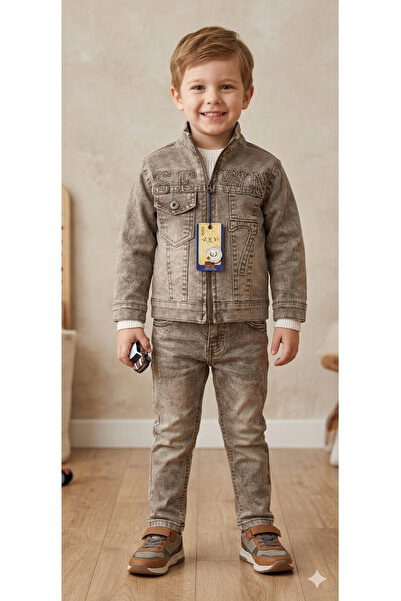 ZEYBABY Set de blugi din 3 piese cu efect de sulfură pentru sărbători