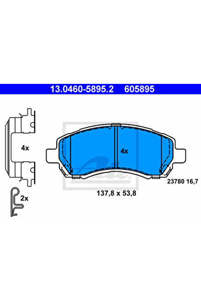 Ate Σετ τακάκια φρένων, δισκόφρενο 13.0460-5895.2
