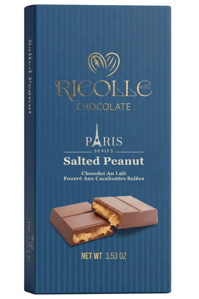 Ricolle Chocolate Paris Series 100 GR - Tuzlu Yer Fıstıklı Sütlü Çikolata