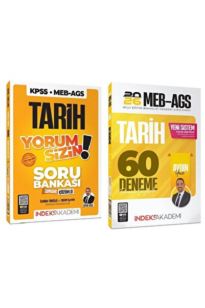 İndeks Akademi YENİ AGS - 2026 MEB-AGS Tarih Yorum Sizin Soru Bankası + 60 De...