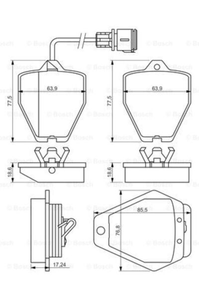 Bosch Σετ τακάκια φρένων, δισκόφρενο 0986494436 Audi A8 D2