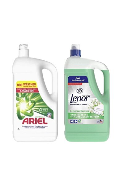 Ariel Universal Clean Detergent 100 washes, 5L + Lenor Balsam Fresh 200 washe...