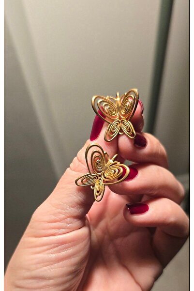 Quality Accessories Füsun Kelebek Küpe – Masumiyet Müzesi Model Altın Renk Pi...