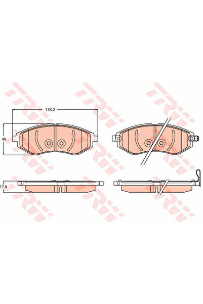 TRW Set plăcuțe de frână, frână pe disc GDB3634