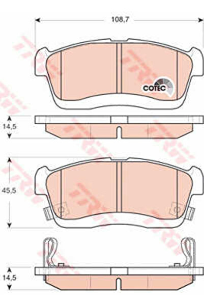 TRW Σετ τακάκια φρένων, δισκόφρενο GDB3430
