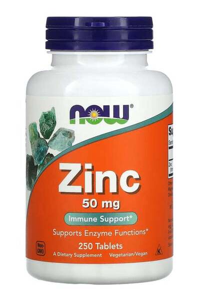 Now Foods NOW Zinc 50 mg – 250 Tablets – Dietary Supplement for Immunity, Ski...