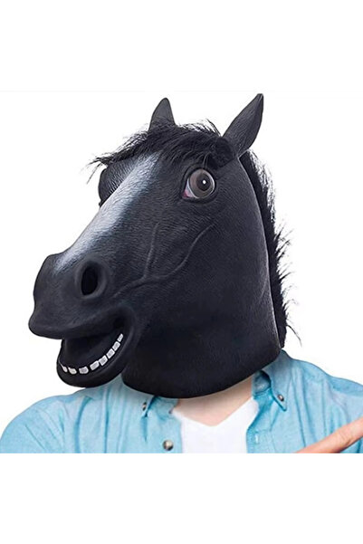 lowell home Realistic Horse Head Mask Black Color