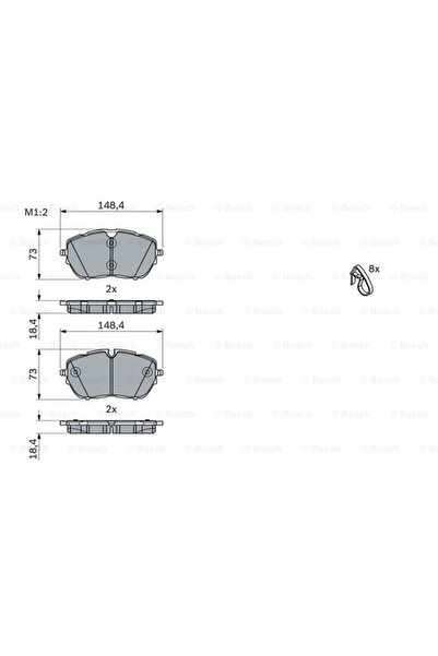 Bosch Set plăcuțe de frână, frână cu disc 0 986 494 946