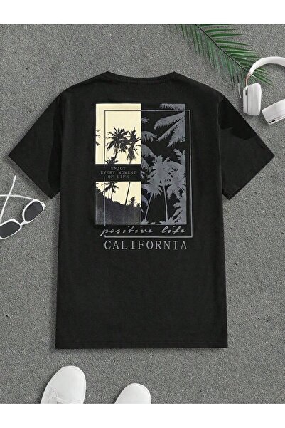 Velostra تي شيرت رجالي من القطن الممشط مريح للاستخدام اليومي من كاليفورنيا مطبوع