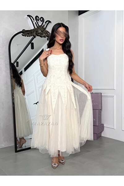 Warazan فستان بنقش ورود و تل من تحت