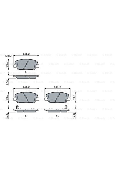 Bosch Σετ τακάκια φρένων, δισκόφρενο 0 986 494 979