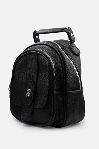 LikeMoon Μαύρη γυναικεία τσάντα ώμου και χιαστί με πολλαπλές θήκες, με φερμου...