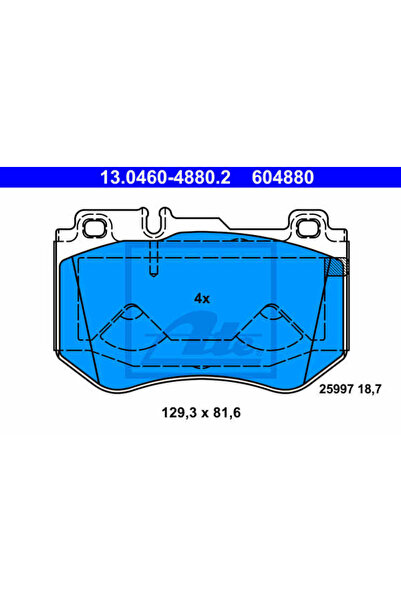 Ate Σετ τακάκια φρένων, δισκόφρενα 13.0460-4880.2 Mercedes-Benz C-Class/C-Cla...