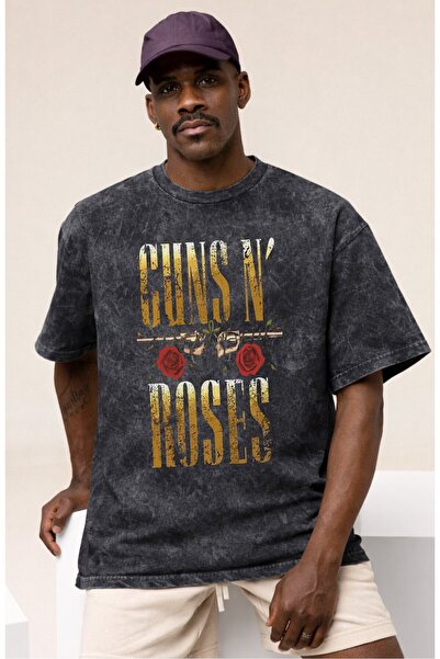 SEVBANO Μπλουζάκι Guns N' Roses Rock Metal Music Group με στάμπα Unisex Overs...