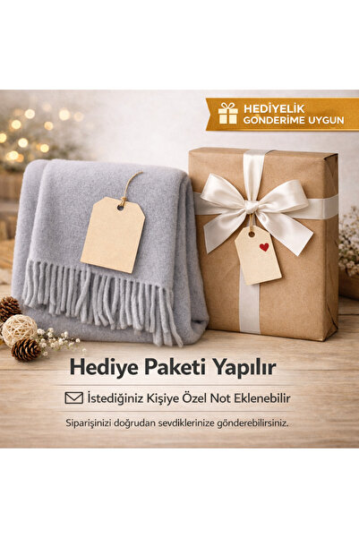cartzen Hediyelik Ultra Yumuşak Polar Şal – Geniş Püsküllü, Hediye Paketli Gö...