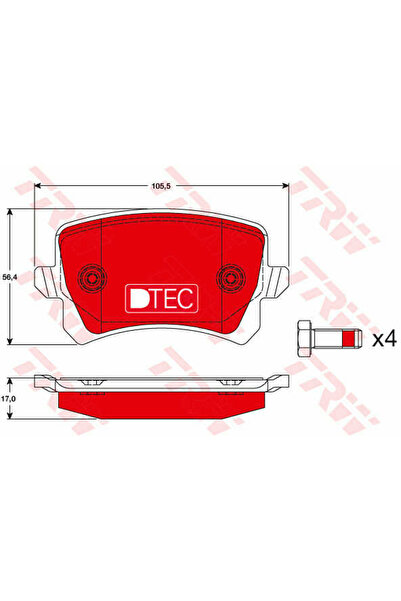 TRW Brake pad set, disc brake GDB1763DTE
