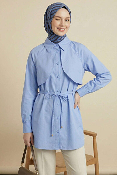 Lavanta Tekstil Tunika sa detaljima od kaputa i užeta