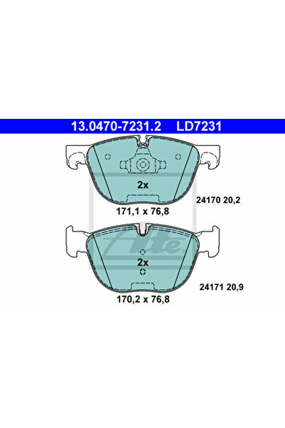 Ate Σετ placute frana, frana disc 13.0470-7231.2