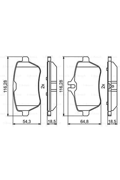 Bosch Set Placute Frana,Frana Disc 0986494790 Mercedes-Benz Cla Shooting Brak...
