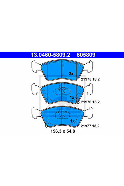 Ate Σετ τακάκια φρένων, δισκόφρενο 13.0460-5809.2 Toyota Avensis/Avensis Lift...