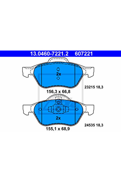 Ate Σετ placute frana, frana disc 13.0460-7221.2