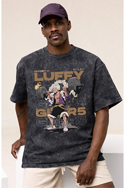 SEVBANO Μπλουζάκι One Piece Monkey D. Luffy με στάμπα άνιμε για γυμναστική κα...