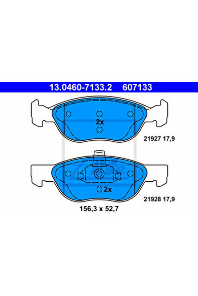 Ate Σετ τακάκια φρένων, δισκόφρενο 13.0460-7133.2