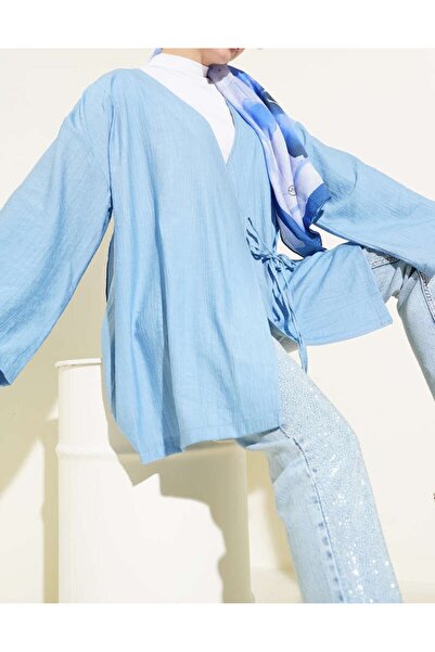 Lavanta Tekstil İp B Tie-Detail Kimono