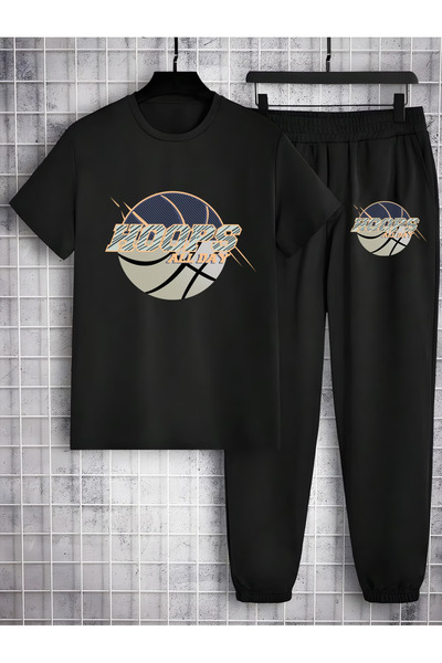 Flow touch Ball Printed Oversized top and bottom tracksuit set