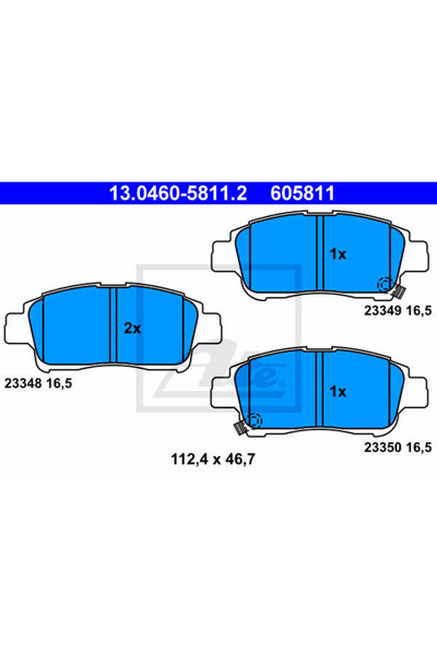 Ate Set Placute Frana,Frana Disc 13.0460-5811.2 Toyota Echo Limuzina/Platz/Vi...