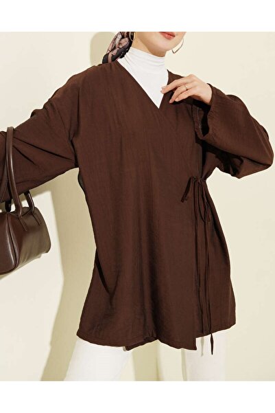 Lavanta Tekstil İp B Tie-Detail Kimono