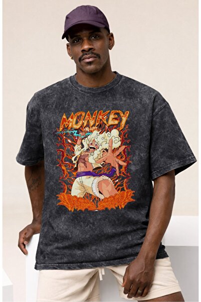 SEVBANO Μπλουζάκι One Piece Monkey D. Luffy Gear 5 με στάμπα άνιμε, unisex, o...