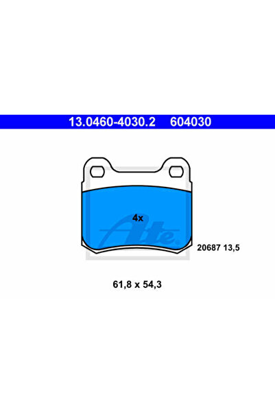 Ate Σετ τακάκια φρένων, δισκόφρενο 13.0460-4030.2 Mercedes-Benz 190