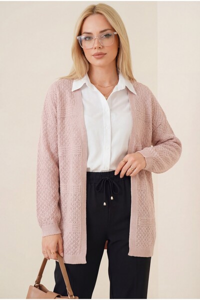 MissRunin Ajurlu Dalga Desenli Triko Hırka