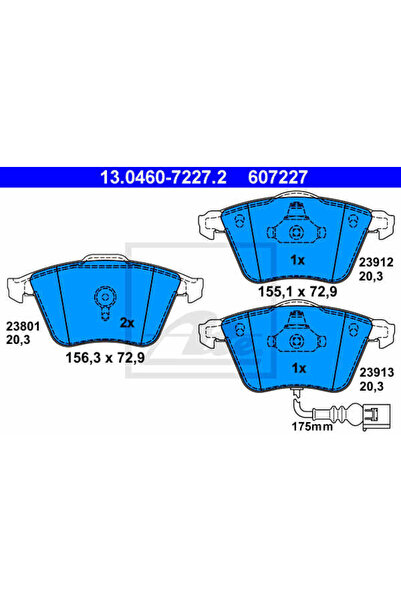Ate Brake pad set, disc brake 13.0460-7227.2