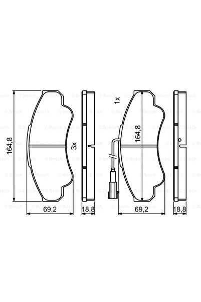 Bosch Σετ τακάκια φρένων, δισκόφρενο 0 986 494 850